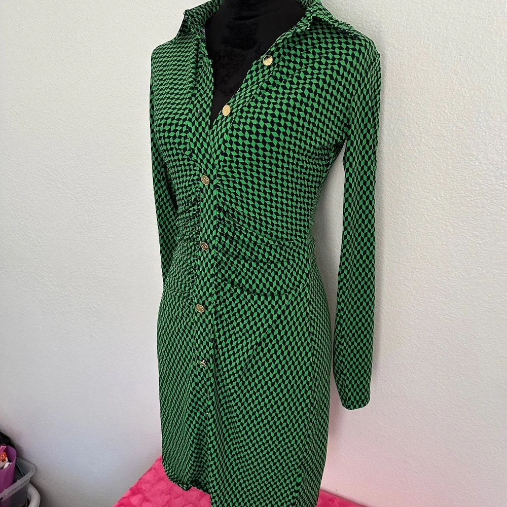 Michael Kors button up Rusched dress